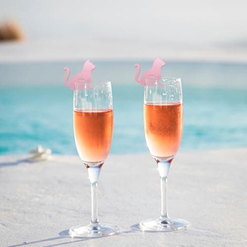 20 Pcs Bow Wine Glass Markers Cat Drink Charms, Pink Bowknot Drink Tag, Coquette Birthday Wedding Bachelorette Tasting Party Decoration - Thumbnail 3