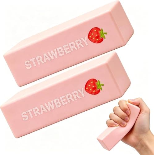 Butter Squishy, Butter Slow Rising Squishy, Butter Stick Squeeze Balls for Stress Relief, Soft Pressure Sensory for Adults, Squeeze Toys (2Pcs, Strawberry Stick)