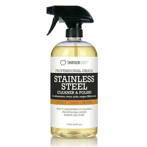 Thirteen Chefs Stainless Steel Cleaner and Polish for Fridge, Oven, Cooktop, Kitchen Appliances, BBQ and Ranges – 16oz - Image 1