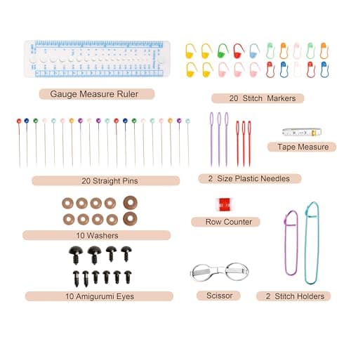 SHAXANO Crochet Hooks Kit with Case, 95-Piece, Ergonomic Crochet Needles Weave Yarn Kits DIY Hand Knitting Art Tools for Beginners and Experienced Crochet Lovers - Thumbnail 3