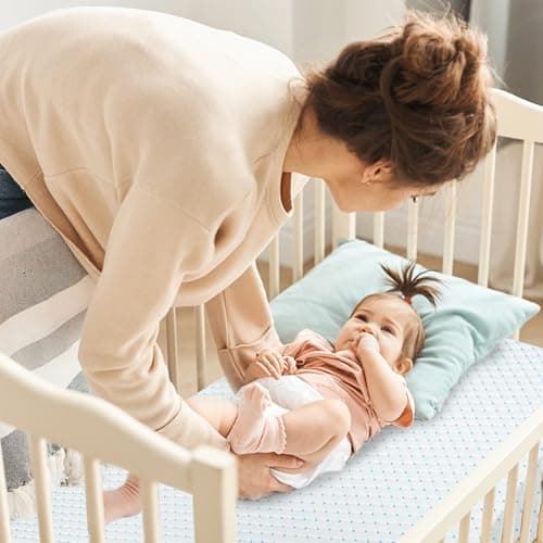 voomf Mini Crib Mattress, 38x24X4 Inch Dual Sided Comfort Memory Foam Portable Crib Mattress, Soft Breathable Baby Mattresses for Mini and Portable Cribs with Machine Washable Cover - Thumbnail 2