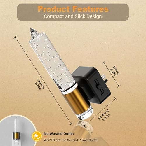 JandCase Night Light, Flameless Candle Night Lights Plug into Wall, Dusk to Dawn Sensor Aesthetic Automatic Nightlight, Dimmable Amber LED Nightlights, Decorative nite light for Adults Bathroom,1 Pack - Thumbnail 6