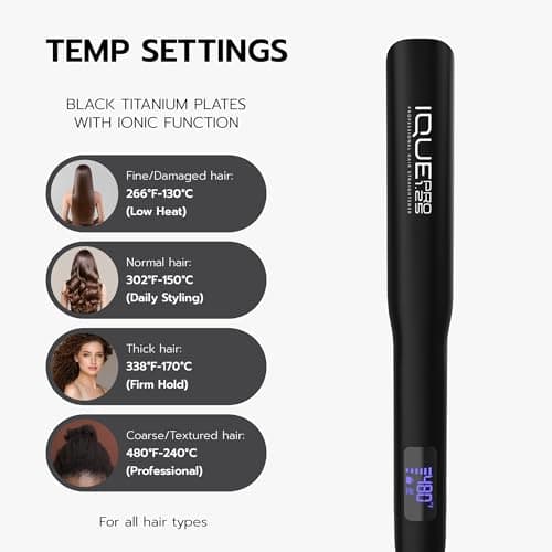 iQUE 1.25" Silk Press Flat Iron Hair Straightener for Women | Dual Voltage - Thumbnail 4