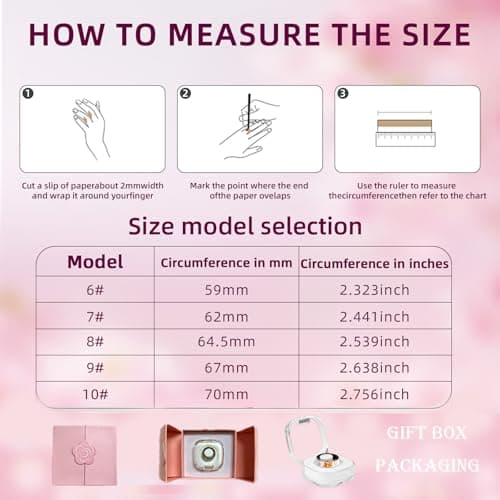 Smart Ring Health Tracker, for men and women, equipped with heart rate monitor, sleep tracker, 8 exercise modes, step counter, 5-7 days battery life, no subscription fee, IP68 waterproof R18 (10) - Thumbnail 6