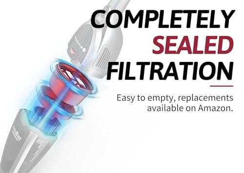 Roomie Tec SlimVac Cordless Vacuum Cleaner for Home – 2200mAh Battery, High Suction Power, Lightweight 2-in-1 Handheld with Bagless Filter, 6 LED Headlights and Auto Recharge Station - Vincent - Thumbnail 6