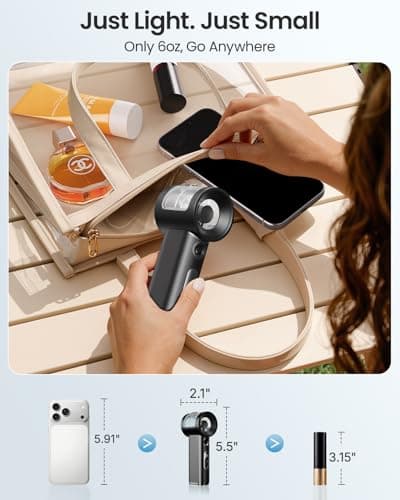 SWEETFULL Handheld Misting Fan Portable - 5000mAh Rechargeable Battery, Powerful Turbo Personal Mister Fans, 5 Speed, Mini Water Spray Mist Hand Fan for Travel, Outdoors, Beach Vacation (Black) - Thumbnail 6