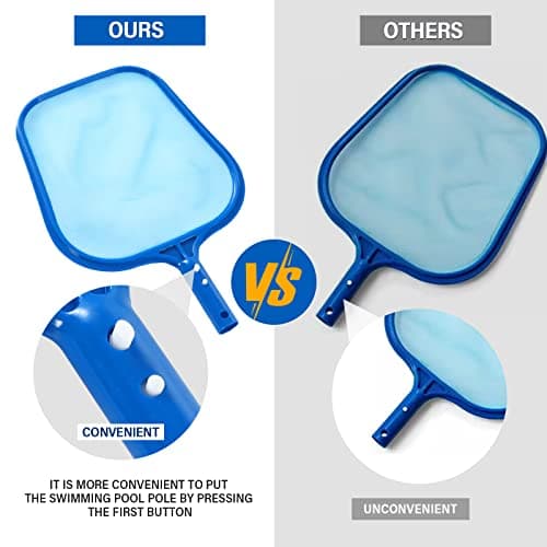 coclothy Pool Net - Pool Skimmer Net with Plastic Frame, Skimmer Net with Fine Mesh Net, Pool Nets for Cleaning Leaf of Swimming Pools, Spa, Hot Tubs - Thumbnail 6
