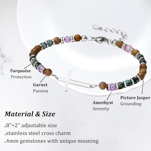 OVIFICEA Cross Bracelet for Women, Christian Gifts for Sister in Christ, Friendship Bracelets for Best Friend,Daughter,Granddaughter, Niece, Mom on Birthday Christmas Baptism Easter Graduation - Thumbnail 3