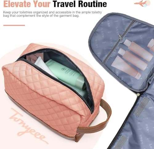 Tonyeee Convertible Garment Duffel Bags for Travel, Carry On Garment Bag with Shoe Compartment, 3 in 1 Foldable Suit Duffle Bag for Women, Jenni Bag for Hanging Clothes, Pink (1Pcs Set) - Thumbnail 6