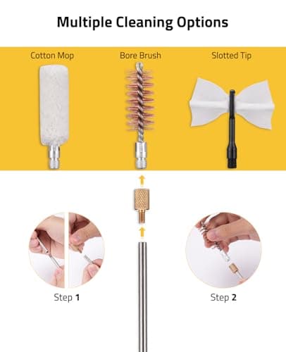 CVLIFE Shotgun Cleaning Kit for 12 Gauge, 20 Gauge, 410 Gauge– Gun Cleaning Kit with Bronze Bore Brushes, Cotton Mops, Cleaning Patches, Picks and Portable Case - Thumbnail 3
