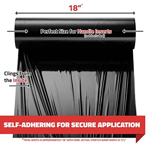 Black Stretch Wrap Industrial Strength Extra Thick 4 Rolls 18" 1100 SqFt 80 Gauge Shrink Wrap Roll for Moving Supplies, Furniture, Pallets, Plastic Wrap for Packing, Stretch Film - Thumbnail 3