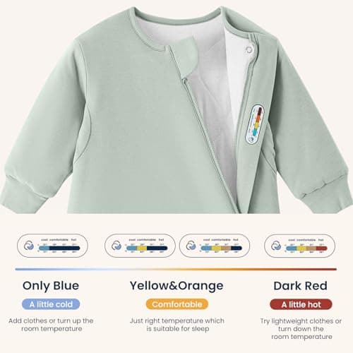 kaiya baby Unisex Sleeping Bag for Toddlers 3.5 Tog Sleep Sack 0-6 Months, Long Sleeve Sleep Sack, Wearable Blanket, One Piece with Sleeves, Gifts for Baby - Thumbnail 6