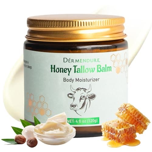 Whipped Honey Tallow Balm for Skin – 100% Grass-Fed beef Tallow, Manuka Honey, Body Butter, Dry Skin Cream, Natural Moisturizing Cream for Dry, Sensitive Skin, Eczema & Body Care, 4 oz - Image 1