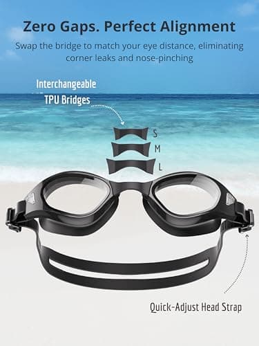 Wildley Swim Goggles Adult, Anti-Fog Pool Swimming Goggles for Men Women Youth, Leak Proof HD Clear Lens Water Goggles with UV Protection - Thumbnail 3