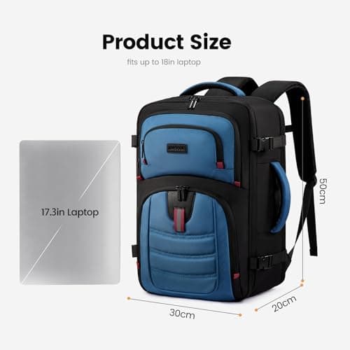 LOVEVOOK 40L Travel Backpack for Men, Airline Approved Carry On Luggage with 3 Packing Cubes, TSA Overnight Bags, Waterproof Personal Item Bag, Weekender Essentials Backpacks fits 17.3" Laptop - Thumbnail 4