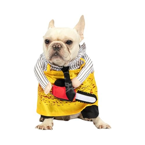 NACOCO Halloween Dog Chainsaw Costume - Pet Cosplay Clothes Cat Special Outfit Apparel Adjustable Puppy Party for Small Medium and Large Dogs(Yellow Chainsaw, M)
