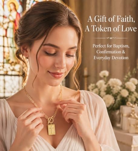 YBNGSMK Gold Cross Necklace for Women - 18K Gold Cross Necklace for Women, Daughter, Girlfriend, Family, Fashion Gifts - Thumbnail 5