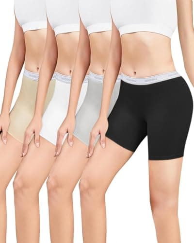 Nexgenz Cotton Boyshort Underwear for Women boxer briefs 4 Pack Multicolor Medium 5.5" Inseam - Image 1