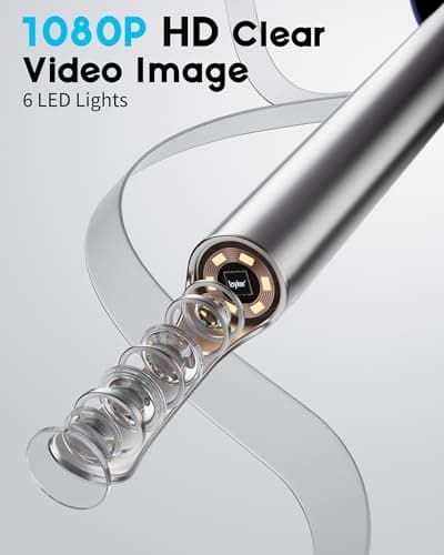 Loyker Ear Wax Removal, Ear Cleaner with Camera with 1080P, Otoscope with Light, Ear Wax Removal Kit with 6 Ear Pick, Ear Camera for iPhone, iPad, Android Phones (Blue) - Thumbnail 3