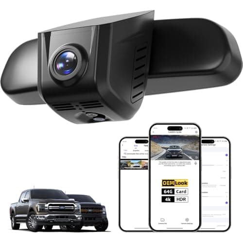 ONESTOPGUARD 4K Dash Cam for Ford F150/F250/F350 2018-2026,OEM Style Dash Camera for Cars,Night Vision with HDR, Loop Recording, G-Sensor, App Control,128GB Card