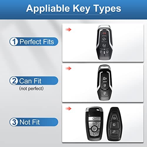 RUABIBAN for Ford Key Fob Cover, Key Case Protection Compatible with F150 Explorer Mustang Edge Lincoln MKZ MKX MKC - Thumbnail 2