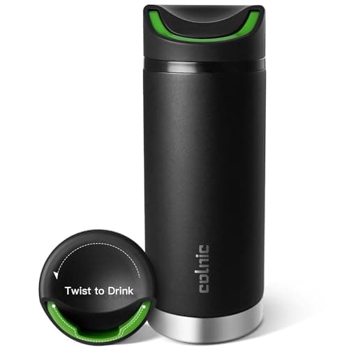 16 oz Travel Coffee Mug: Keep Hot & Cold 24H,Double Wall Vacuum with Copper-Layer Insulated Tumbler, Leak Proof Stainless Steel Matcha Cup with Lid, Reusable for Iced Coffee & Water,Car & Office Black - Image 1
