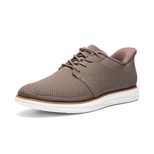 Bruno Marc Men's Hands Free Slip On Casual Dress Shoes Mesh Sneakers Lace-Up Breathable Lightweight Comfortable Walking Shoes,Size 11,Light Brown,BMUMOX2419 - Image 1