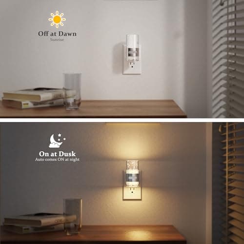 JandCase Motion Sensor Night Light, Dimmable Night Lights Plug Into Wall, 3000k Soft White Night-Lights with 0-100Lm Adjustable Brightness, Acrylic Plug in Nightlight for Bedroom Bathroom Decor - Thumbnail 5