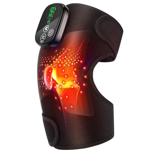 Knee Massager, Cordless Heated Knee Brace Wrap, Rechargeable Knee Massager for Knee Shoulder Elbow Pain Relief, Heating Knee Brace Support for Arthritis/Joint Stiff/Muscle Strain - Image 1