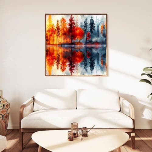 igoodom Landscape Diamond Art Kits for Adults, Landscape Diamond Painting Kit, Full Drill Round Diamond Art Kits, DIY Gem Art and Crafts for Home Wall Decor Gift 14x14inch - Thumbnail 5