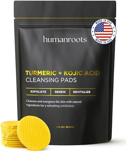 Turmeric Kojic Acid Cleansing Pads - Turmeric Face Scrub Pads with Vitamin C (30 pads), Kojic Acid and Turmeric Cleansing Pads for Exfoliation - Made With Vitamin B5