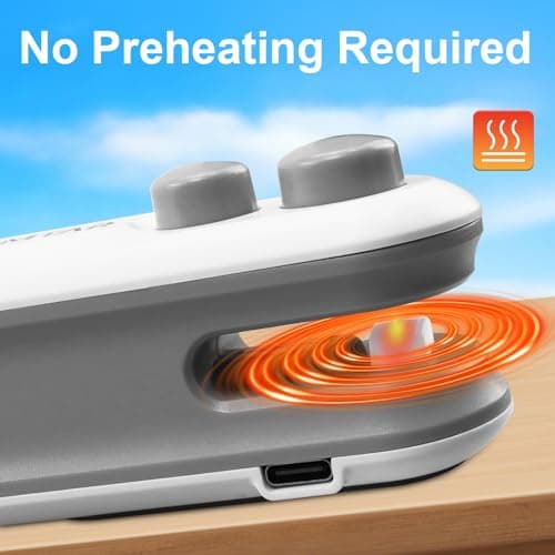 2in1 Rechargeable Chip Bag Sealer with Cutter, Portable USB C Heat Sealer Resealer Machine for Chip, Plastic Bags Heat Seal Tool for Snacks (White) - Thumbnail 2