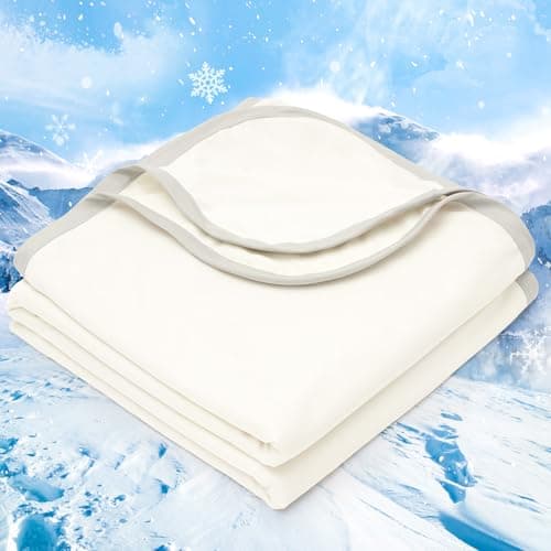 PHF Double Cooling Blanket for Hot Sleepers Twin Size, Arc-Chill Q-Max>0.5 with Double Cooling, Summer Blanket Absorbs Heat to Keep Cool All Night for Night Sweats (Cannoli Cream, 60''x80'') - Image 1