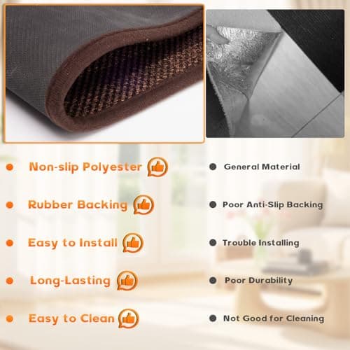 Stair Treads for Wooden Steps Indoor,Carpet Stair Treads Non-Slip,Machine Washable Stair Runners for Kids Elders and Pets,Brown,8"x30",7 Pieces - Thumbnail 4