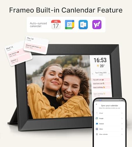BIGASUO Digital Picture Frame, 10.1" Frameo Digital Frame WiFi with 32GB Memory, 1280x800 IPS Touch Screen, Send Photos/Videos from Your Phone Anywhere, Photo Gifts for Parents and Grandparents - Thumbnail 5