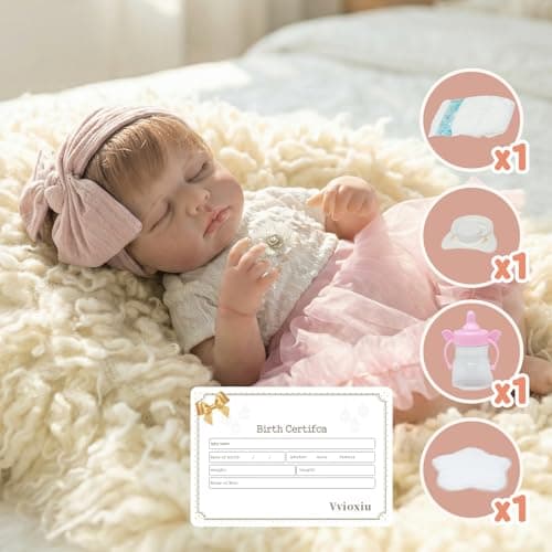Vvioxiu Reborn Baby Dolls, 20inch Realistic Newborn Baby Doll with Cloth Body & Vinyl Limbs, Lifelike Real Life Baby Doll for Kids, Collectors & Gift Giving, Ages 3+ - Thumbnail 6