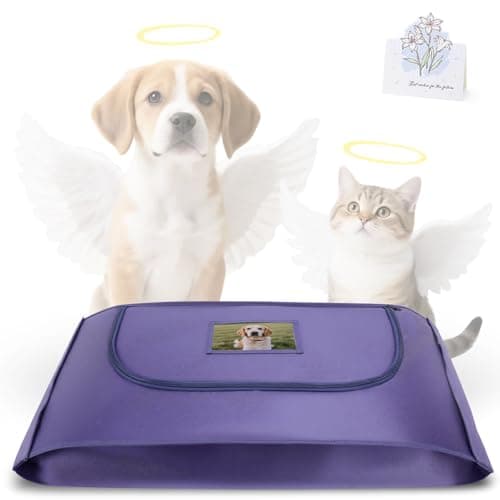 COSOWO Pet Burial Bag, Dignified Leak-Proof Deceased Pet Body Bag with Memorial Keepsake Card, XS–L for Rabbits, Kittens & Small Dogs, Navy, M