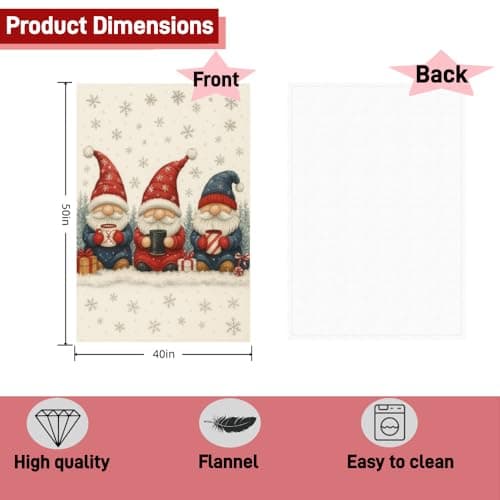 Carastora Christmas Gingerbread Man Flannel Holiday Blanket Measures 40x50in, is Warm and Lightweight, and is Suitable for Home Decoration in The Living Room and Bedroom, as Well as a - Thumbnail 4