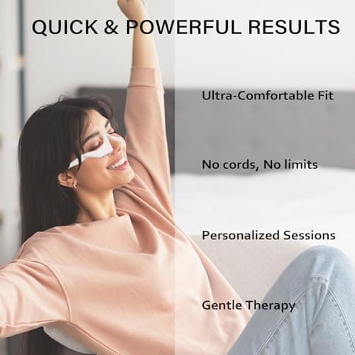 CNBHEABY Under-Eye Red Light Therapy Device, 2 Modes Beauty Glasses Device with Eye Massage - Thumbnail 6