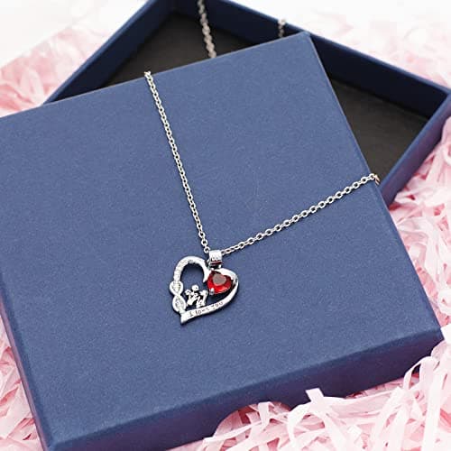 Aoyosic Nightmare Before Christmas Heart Necklace Gifts for Wife Girlfriend Her Women, Nightmare Necklace Silver Sally and Jack Heart Pendant Necklace Christmas Jewelry - Thumbnail 5