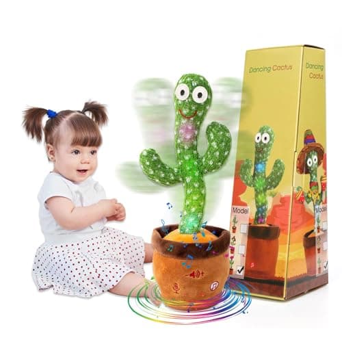 MIAODAM Dancing Cactus Baby Toy, Volume Adjustable Singing Cactus Talking Cactus Toy for Boys Girls Gifts Recording Repeating What You Say, Glowing Dancing Cactus Toy Baby Toys