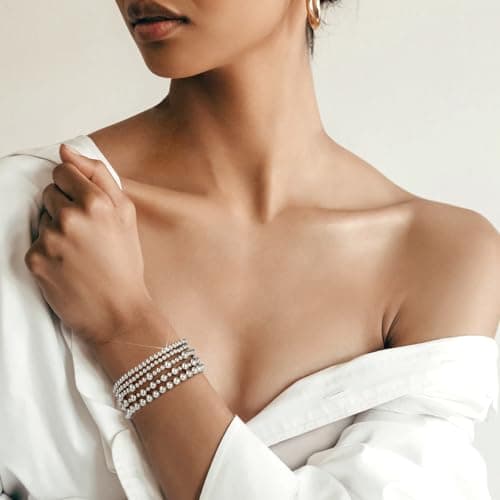 adoyi Silver Bracelets for Women, 14K Gold Plated Beaded Strand Bead Ball Bracelets stack Set Adjustable Set Trendy Non Tarnish Jewelry Sets for Gifts - Thumbnail 4