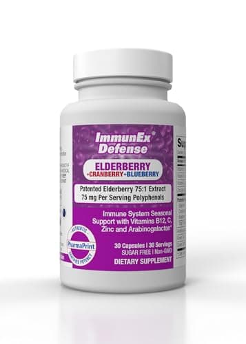 PharmaPrint ImmunEx Defense - 30ct (75:1 Elderberry Extract) Dietary Supplement