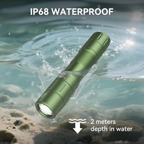 TUNENGE S21X Mini EDC Flashlight Rechargeable with Clip, 880 Lumens Super Bright AA Pocket Flashlight, Tactical Tail Switch & Magnet, 5 Mode Compact Light for Emergency, Outdoor, Camping(Green) - Thumbnail 5