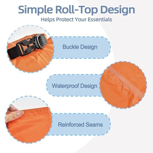 QuikSavor 6PCS Wet Dry Bag Set – Waterproof Bags for Swimming & Beach, Lightweight Water Proof Bags for Travel with Roll‑Top Closure, Multi‑Size Waterproof Pouch for Water Sports & Beach Essentials - Thumbnail 3