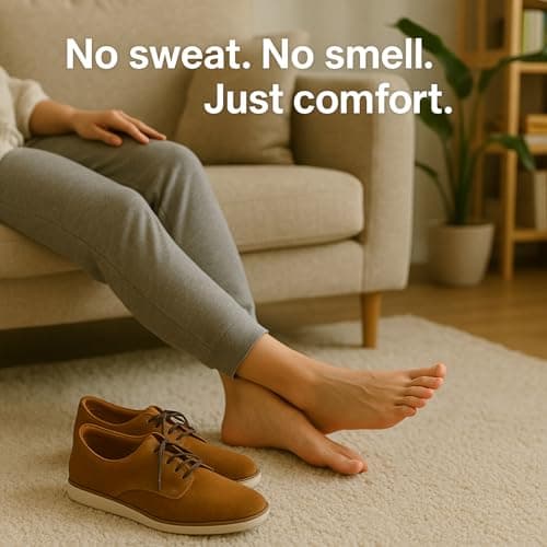 HANDARTE Leather Anti Odor Insoles | Cuttable Odor Eaters Insoles Men | Shoe Deodorizer Thin Insert - Odor Eliminator for Shoes - 100% Natural Goatskin & Anti Sweat - Suitable for No-Socks (Large) - Thumbnail 3