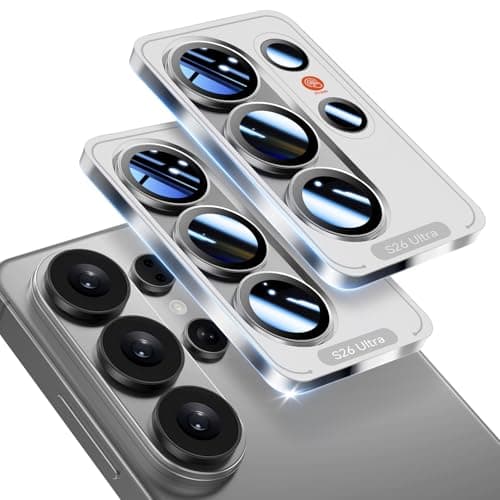 HelloDeere 2 Pack Camera Lens Protector for Samsung Galaxy S26 Ultra, 9H+ Hardness Tempered Glass with AR Anti-Reflective Military Grade Shockproof Scratch Resistant HD Clear Case Friendly, Silver