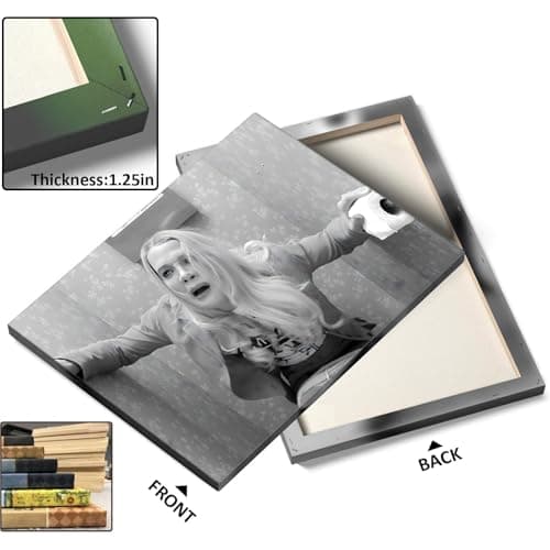 VYPEROCK Vintage Framed Canvas Wall Art Bathroom Decor White Chicks Black and White Toilet Panic Poster Print Comedy Painting Humor Artwork for Living Room Guest Bath Wall Home Decoration, 8x10inch - Thumbnail 3