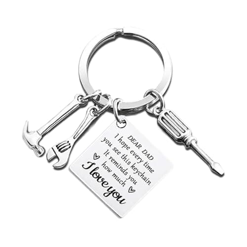 Personalized Fathers Day Gift from Daughter/Wife,Funny Dad Keychain for Dad/Stepdad,Cool Keychain for Men,Dad Birthday Gifts - Image 1
