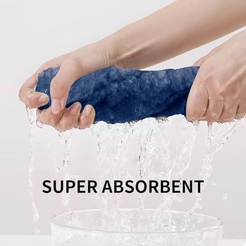 NALIVO Oversized Bath Towels 40x80 Inches Extra Large Bath Sheets for Adults Super Soft Quick Dry Highly Absobent Microfiber Shower Towels for Bathroom（Blue, 6Piece - Thumbnail 6